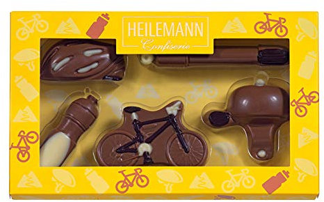 Heilemann Fahrrad-Schokoladenfiguren 100g, leckere, originelle Schokolade für Fahrradenthusiasten, amüsante Überraschung zum Geburtstag oder als kleine Aufmerksamkeit zwischendurch