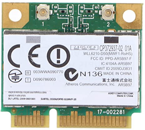 Carte WiFi PCIE AR5B97, Mini Carte WLAN WiFi sans Fil 802.11 B/G/N, Carte Réseau sans Fil 300 Mbps ME, NT, 2000, Vista,