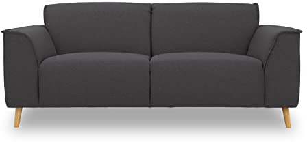 DOMO. collection Sofa Jules FK 2, 5 Sitzer, 2, 5er Couch in skandinavischer Optik, mit Federkernpolsterung, Garniur mit Holzfüßen, 193 x 90 x 81 cm (BxTxH), in pepper