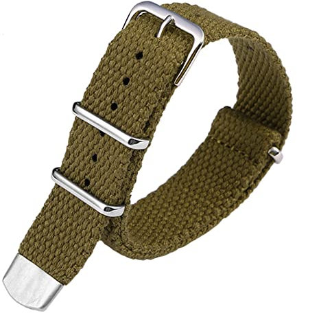 SKM Sport-Leinenuhr mit NATO Herren-Armband-Zubeh?r für R-Olex Water Ghost Seiko No. 5 Nylon-Armband 20 mm 22 mm (Farbe: Armeegrün, Gr??e: 20 mm)