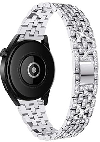 WoPail 22mm Cinturino Donna per Amazfit Balance/Balance2/Bip 6/Bip 5, Scintillante Diamante Bracciale di Ricambio Acciaio Inossidabile Cinturino per Amazfit GTR 4/3/3 Pro - Argento