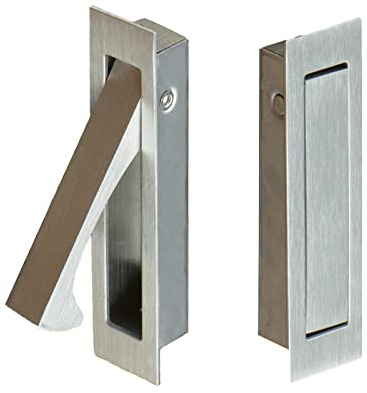 Pocket Door Pull Handle, Edge Pull, Professional Stainless Steel 304, Flush Mount for Sliding Door (Upgrade Lip - Satin Nickel, 1)