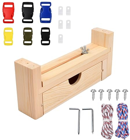 volumoon Paracord Jig Armband Maker, Holz Armband Hersteller, Fallschirm Schnur Wristband Maker, Verstellbare Länge Bracelet Knüpfhilfe, Regenschirm Seil Bastelwerkzeug, DIY Armband Strickwerkzeug