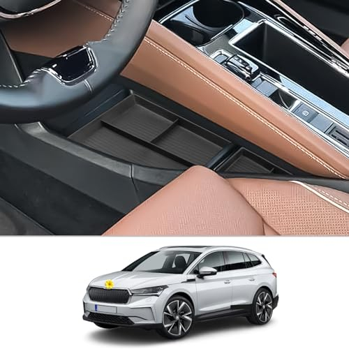 CDEFG Kompatibel mit Skoda Enyaq iV 2021 2022 2023 2024 2025 Mittelkonsole Organizer Aufbewahrungsbox Handschuhfach Aufbewahrung Auto Center Console Tray Enyaq iV 80 Zubehör (Mittelkonsole unten)