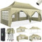 COBIZI Pavillon 3x6 Faltpavillon 3x6 Wasserdicht Stabil mit 6 Seitenteilen Gartenlauben Partyzelt Gartenpavillon für Hochzeiten Pavillon für Garten, Party, Festival, Khaki