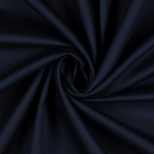 0,5m Baumwoll-Satin Baumwollstoff Satinstoff Meterware unifarben Oeko-Tex zertifiziert, Farbe:dunkelblau