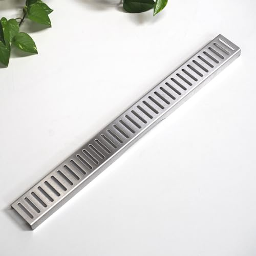 WITEN&NOCK Abdeckung für Duschrinne Edelstahlrost Zubehör Ersatzteil für Dusche Bodenablauf Design gemustere Streifen Länge 483 mm