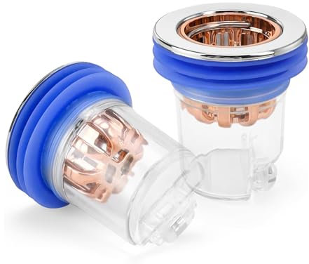 Lot de 2 siphons anti-odeurs pour douche - Avec valve anti-retour - Pour balcon, cuisine, lavabo, douche et machine à laver