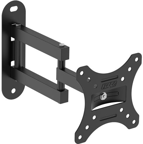 ZENO TV Wall Bracket Mount for 10-30 Screens | Slim Swivel Tilt Mount | Max VESA 100x100mm | 15KG Capacity | 180° Swivel | 360° Rotation | 15° Tilt