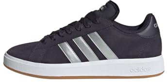 adidas Grand Court Base 00s Shoes, Scarpe da Ginnastica Donna, Black/Matte Silver/Cloud White, 36 EU