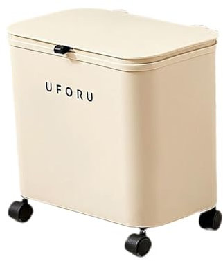 perfk Poubelle avec poulie couverte Poubelle double Poubelle double Poubelle pratique pour économiser de l'espace Poubelle à 2 compartiments pour la maison, beige, 1 couche
