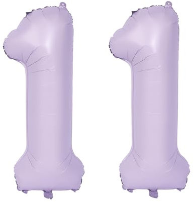 Lila Luftballon 40 Zoll Flieder Zahlenballon Groß Helles Lila Luftballon 11 Hell Lila Geburtstag Ballon lila Folienballon Zahl 11 Helium Ballon 11 Mädchen Jungen Geburtstagsdeko Jubiläum Party Deko