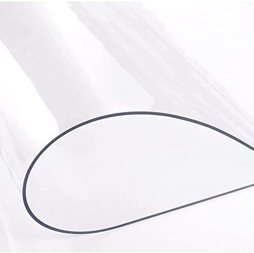 Cubierta protectora de vinilo de plástico transparente de 2 mm de grosor, alfombra transparente HD para suelos de madera dura, impermeable, antideslizante, de pelo bajo, 4 x 19 pies, almohadilla