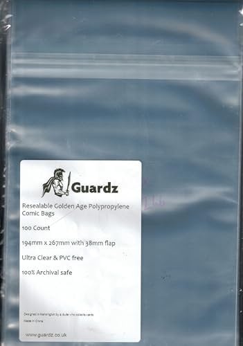 Guardz - 100 x Resealable Golden Age Comic Book Sleeves Bags