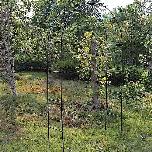 Rosenbogen Gitter für Garten Metall Gartenbogen Gitter für Gemüse Kürbiskäfige Veranda Gewächshaus Brautparty Dekoration Schwarz 140x230x40cm