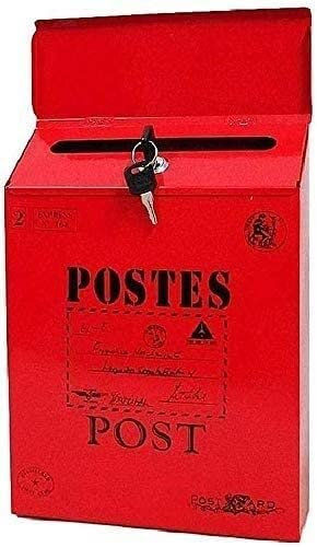 PNAJFUEL Vorschlagskasten, Briefkasten, Schlüsselkasten, Verschließbarer Briefkasten, Antiker, Amerikanischer Retro-Post-Postkartenkasten