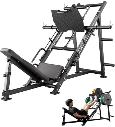 AOWINNOX 45-Grad-Beinpresse-Maschine – Hochleistungs-Doppelfunktions-Bein-Quads- und Waden-Trainingsgerät mit verstellbarer Rückenpolsterung, großer Fußplatte und 726 kg Belastbarkeit für das