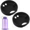 oruola 4 pcs Silicone Lid Wide,Black Silicone Splash Guard,Wide Mouth Water Bottle Accessories,Water Bottle Lids Wides Insert Lids with Finger Grip for 53 mm(Black)