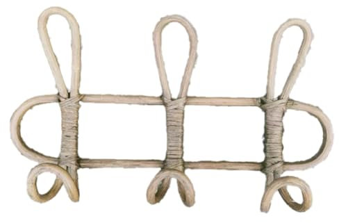 JNJOOD Crochets muraux en rotin - Portemanteau pour la chambre des enfants, organisateur pour vêtements et chapeaux, porte-objets suspendus pour vêtements pour enfants B