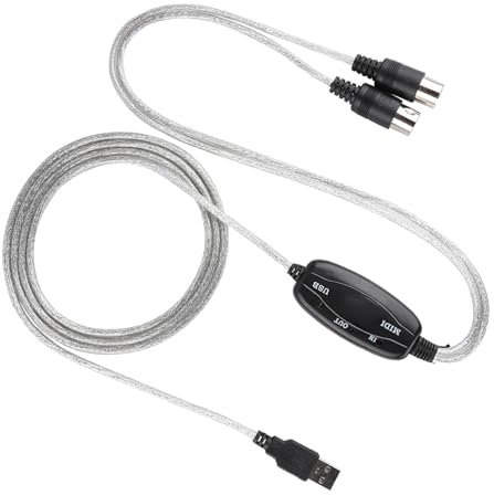 Keyboard Music Cable, MIDI -to USB Converter Line, Adapter Cord Music Record -Plug -Play, Eingebaute Treiber und Synchronisationsinstrumente für Musikproduzenten für PC Music