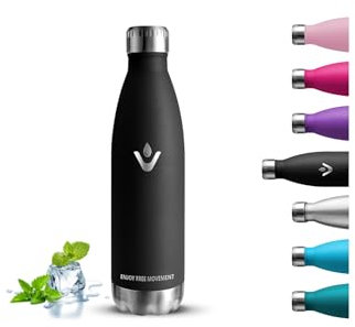 Botella Agua Acero Inoxidable, 500ml Botella Termica, sin BPA, Botella Agua Niños, A Prueba de Fugas, Cantimplora Acero Inoxidable, Aislamiento al Vacío, Cantimplora para Escuela, Deportes, Cámping