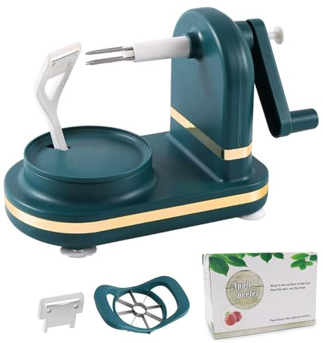 HTRTRR Pelador de frutas multifuncional, pelador rápido, pelador manual, pelador multifunción, pelador de cocina para manzanas, peras, caquis, melocotones y otras frutas que necesitan pelarse