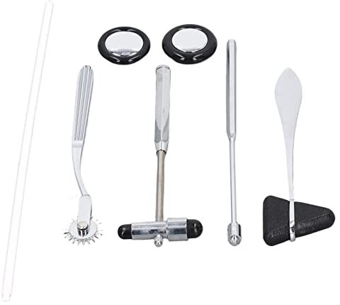 Set di Martelli Neurologici in Acciaio Inossidabile 5 Pezzi, Kit di Martelli Medici Leggeri per Esame del Nervoso, Portatile Multifunzionale con Design Compatto, Facile