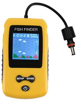 Tragbarer Fischfinder mit Tiefenanzeige, Fischalarm, Draht, Angeln, Sonar-Sensoren, Angelalarm für Fischtiefenerkennung