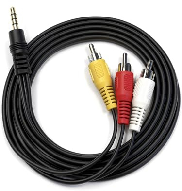 RCA Camcorder AV Audio Video Kabel, 3,5 mm TRRS auf RCA AV Ausgangskabel für Handycam, MPS, Tablets, Heimkino, DVD-Player, Lautsprecher, TV