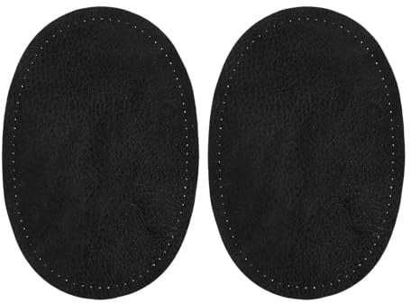 2 Stück Lederflicken, Ellbogen Patches zum Aufnähen, Ovaler Reparatur Nähen Ellenbogen Knie Patches Applikationen Stoff PU Leder Flicken für Pullover Hemd DIY Dekorative Kleidung Zubehör (Schwarz)