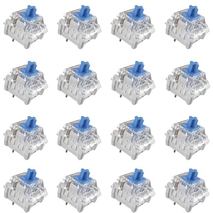 Zhouwang 108Pcs Clickers for 3D Prints Blue Clicky Keyboard Switches | 3 Pin 50gf Accurate Typing Dustproof Pre Lubed Key Switch for Mechanical Gaming Keyboard and 3D Printed Clicker Fidget