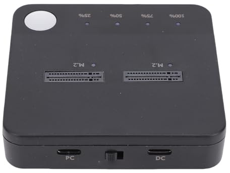 ASHATA M.2-Festplatten-Duplikator, 20-Gbit/s-NVMe-Klon-Dockstation, Dual-SSD-Gehäuse, Unterstützt Offline-Klonen UASP und Trim für PCIe Gen4x4 und Serial ATA III