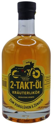 2-Takt-Öl Kräuterlikör | 0,5L | Wildkirsche, Wildpflaume & Kräuter | 35% vol. | Kultiger Likör für 2-Takt-Fans, Schrauber & Szene-Liebhaber | Made in Germany