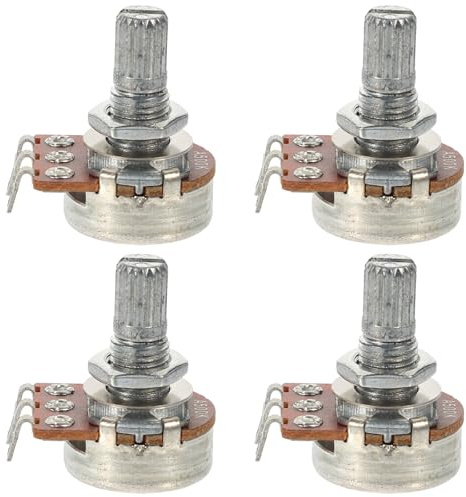 CONGARTENO 4 Stück 500k Audio Potentiometer Geteilter Schaft Gitarrenpotentiometer Ersatzteile für E-gitarren Lautstärkeregler und Klangsteuerung