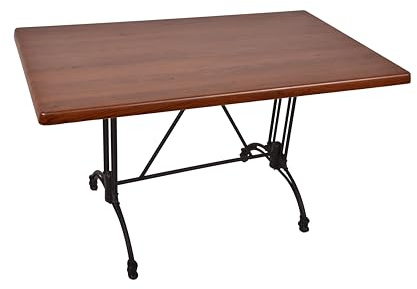 DELUKE Bistrotisch Joana 120x80cm Rechteckig Dunkelbraun Holz | Cafétisch Bartisch Gartentisch Outdoor-Esstisch