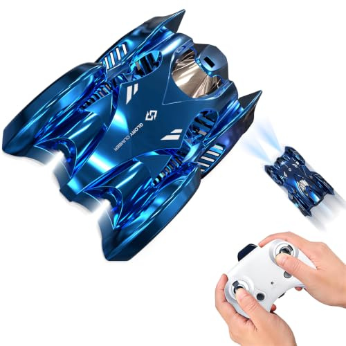 Cossify Ferngesteuertes Wand Klettern Auto, RC Stunt Spielzeug Car, 360 ° Rotation Klettern Car, Elektrisches Schwerelosigkeits-Wand kletterndes Auto, LED Coole Lichter, Geschenke für Adult
