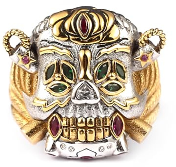 GHKryD Meisterring, Expendables Glücksring Kupfer Stallone Totenkopf Ringe Gothic Vintage Juweliere Biker Cocktail Party(Z+4)
