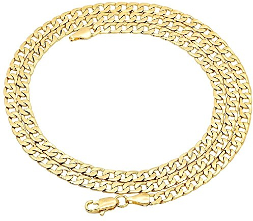 PRINS JEWELS 18 Karat / 750 Gold Panzerkette Gelbgold Kette - Breite 4.40 mm - Länge wählbar (45)