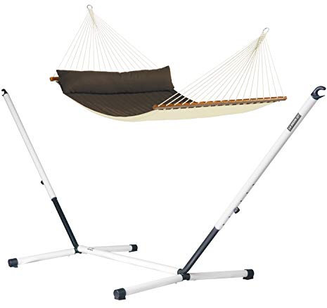 LA SIESTA - Alabama Arabica - Gefütterte Stabhängematte Kingsize + pulverbeschichtetem Stahl-Gestell