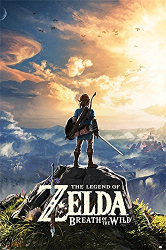 1art1 The Legend of Zelda Poster Breath of The Wild, Sonnenuntergang Plakat | Bild 91x61 cm