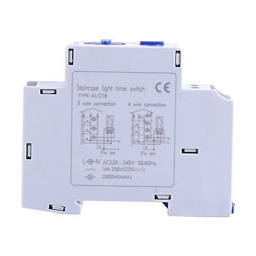 Interruttore Timer Elettronico Temporizzatore Luce Scala Di Ca 220-240v Per La Delle Scale Domestiche,Interruttore delle scale,0.5min-20min,Installazione su guida DIN