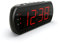 Radio Réveil Grand Affichage LED FM, Dual Alarme, LED Rouge 1 Port USB Intégré pour la Charge - Noir