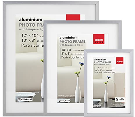 SENSIOHOME Fotorahmen, Aluminium, Silber, 3er-Pack, 3