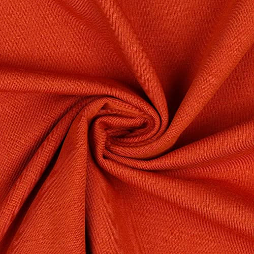 Jerseystoff Uni Meterware Tex Standard 100 zertifiziert 69 Farben zur Auswahl Uni + Meliert (025 I Rost, 100 x 150cm)
