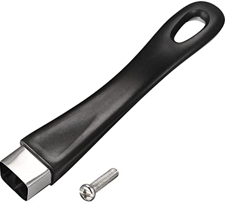 sourcing map Pan Replacement Handle Black 183mm/7.2inch with Screw Nonstick Saucepan Cookware Skillet Stainless Steel Handle