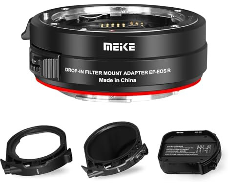 Meike Adattatore autofocus in metallo con filtri per obiettivi Canon EF/EF-S su EOS-R, EOS-RP, R5