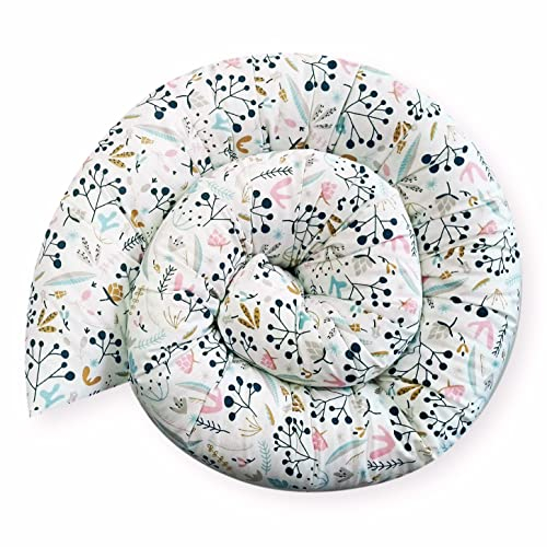 Bebeloo Bettschlange Bettkissen Seitenschläferkissen Nackenrolle Schlafkissen Kuschelschlange Stillkissen Zierkissen Zugluftstopper Body Pillow Baumwolle (Vogelbeere, 140 cm)