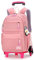 Tanou Trolley Rucksack mit 6 Rollen, 16 Zoll Leichte Schulranzen mit Rollen für Mädchen in der Grundschule, Abnehmbare Schulrucksack Trolley für Schule Reisen, 8-14 Jahren, Rosa