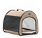 Petsfit Hundebox faltbar, tragbare & Atmungsaktive Hundebox für Zuhause mit Gewölbtem Design, Zimmerkennel Hund Hundeschlafbox mit Anti-Offener Reißverschluss und Plüschkissen,M, Khaki