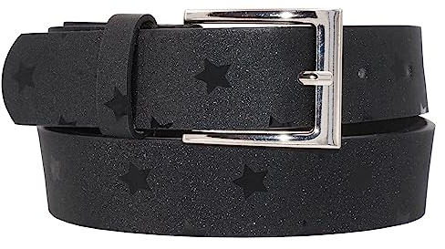EANAGO veganer Gürtel >STERN< für Kinder (3-12 Jahre, Taillenumfang 52-67 cm, Gürtelmaß 60 cm) - moderner Glitzergürtel für Mädchen - Kindergürtel Mädchen - Gürtel Kinder Mädchen
